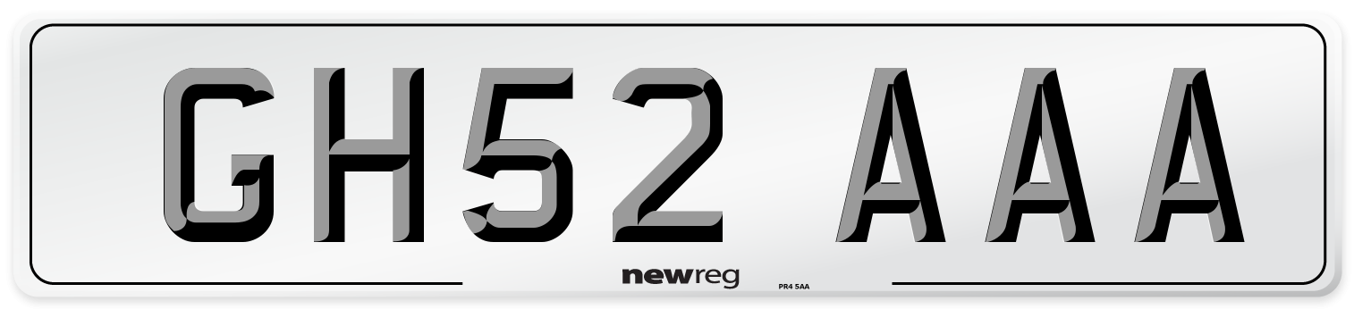 GH52 AAA Number Plate from New Reg